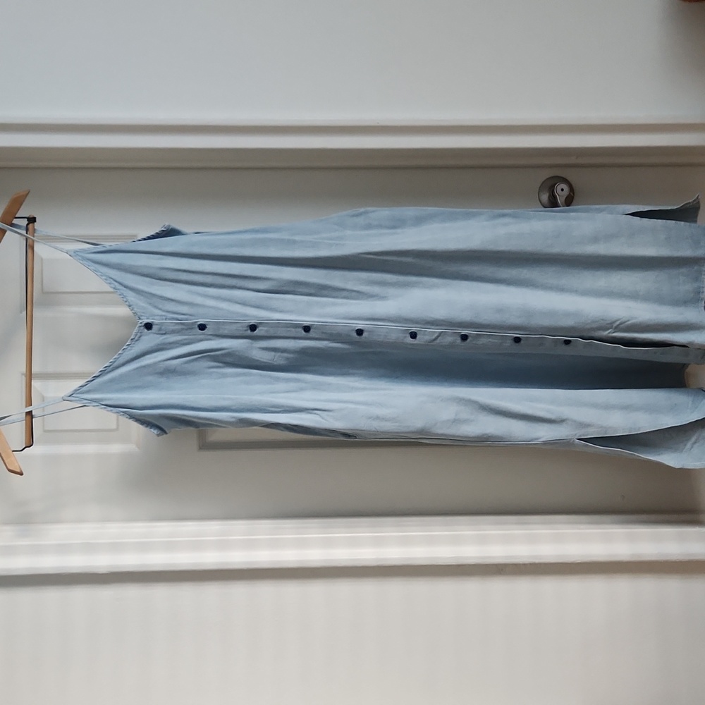 Vintage light denim button down dress